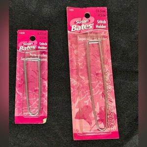 Lot of 2 Susan Bates 14230 & 14231 Stitch Holders 2 1/2" & 4 1/2"